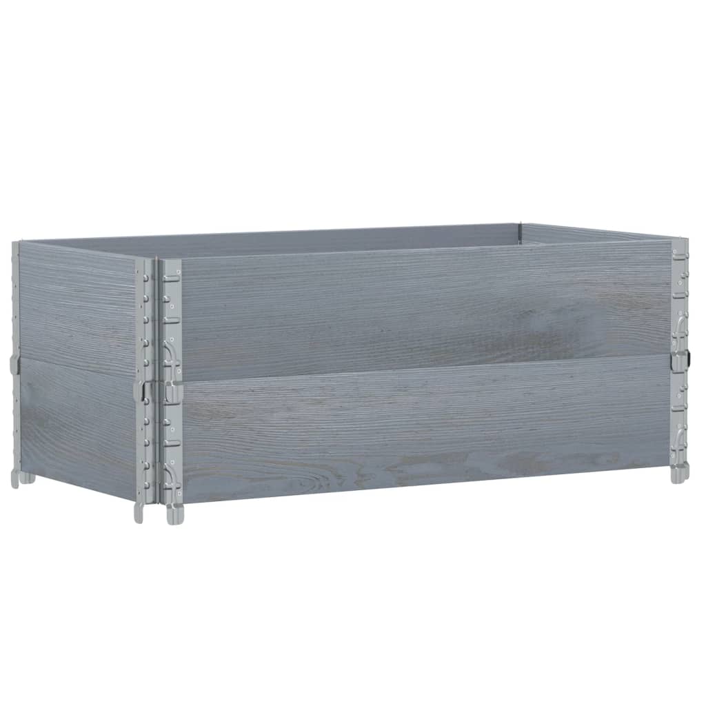 Kuormalavan Reunukset 2 Kpl Harmaa 100X50 Cm Täysi Mänty