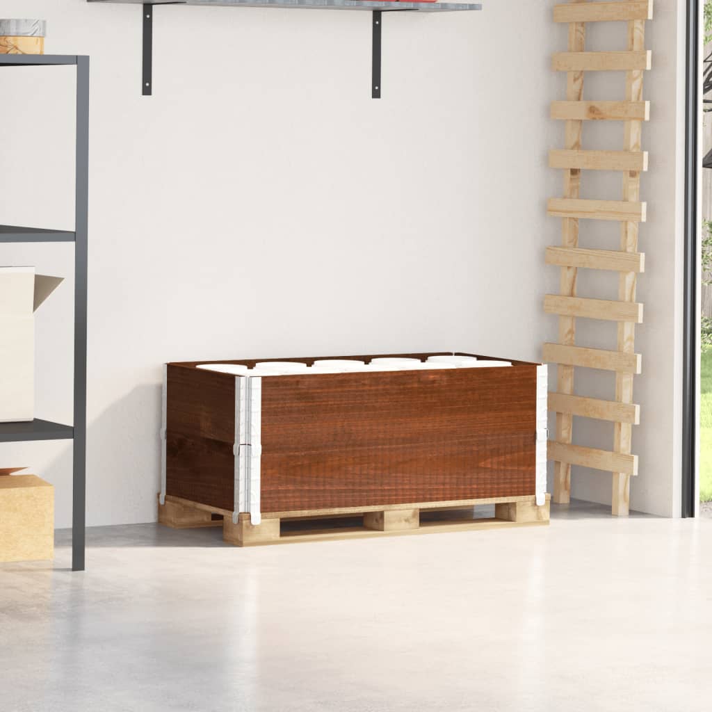 Kuormalavan Reunukset 2 Kpl Ruskea 100X50 Cm Täysi Mänty