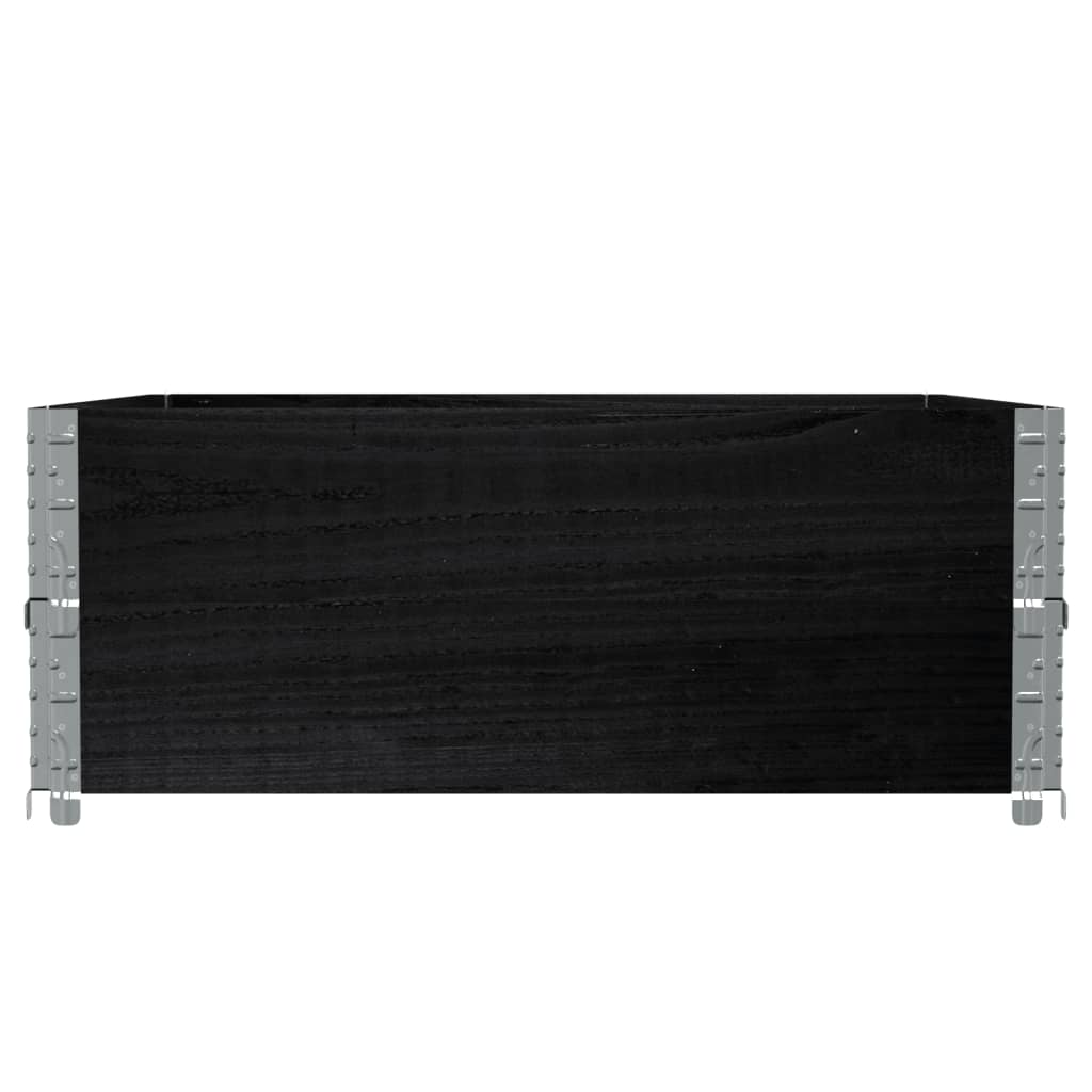 Kuormalavan Reunukset 2 Kpl Musta 100X100 Cm Täysi Mänty