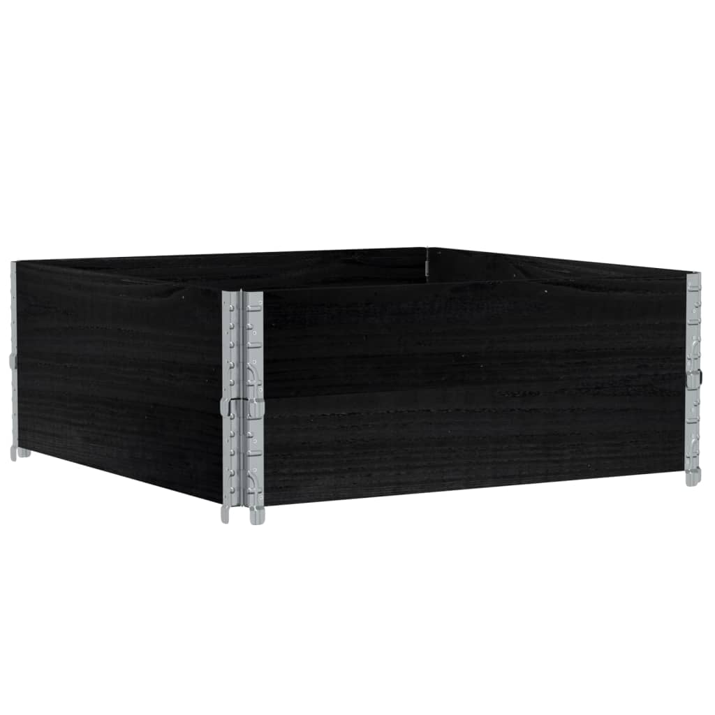 Kuormalavan Reunukset 2 Kpl Musta 100X100 Cm Täysi Mänty