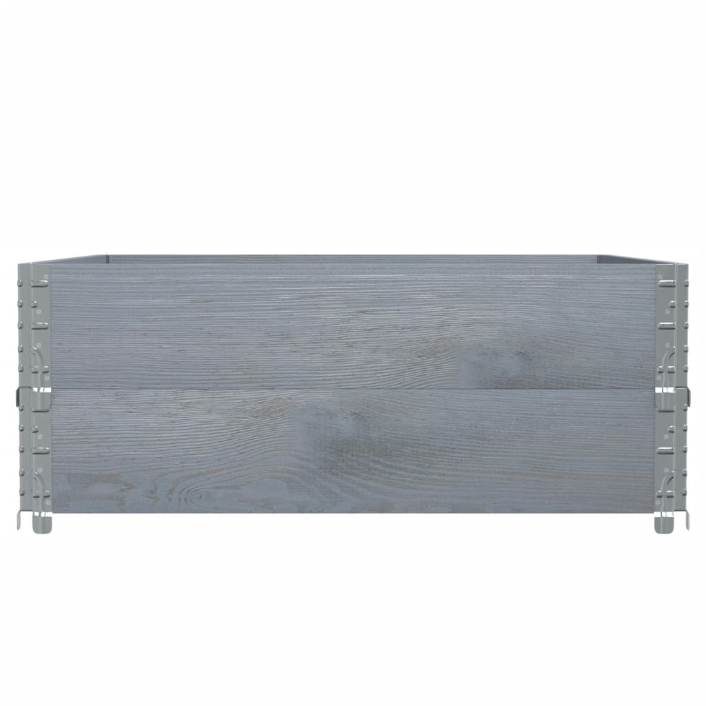 Kuormalavan Reunukset 2 Kpl Harmaa 100X100 Cm Täysi Mänty
