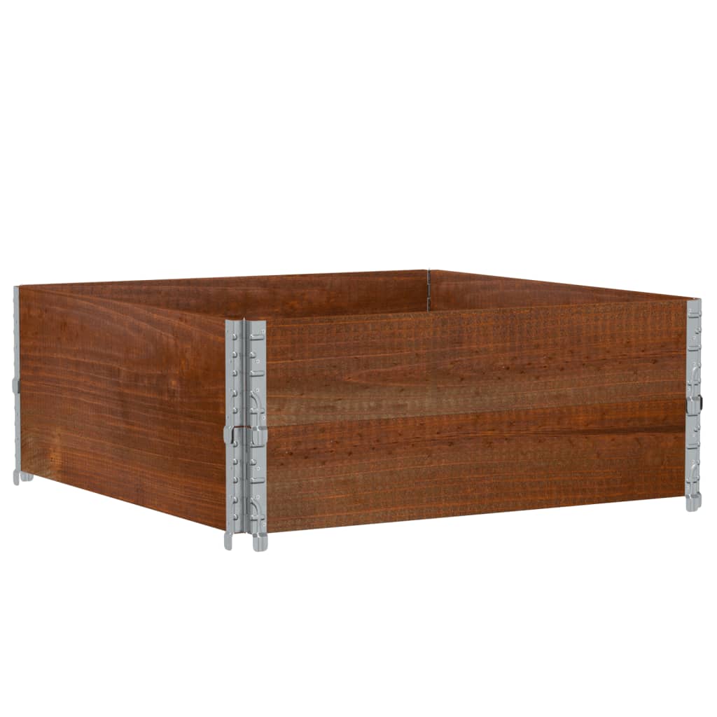 Kuormalavan Reunukset 2 Kpl Ruskea 100X100 Cm Täysi Mänty