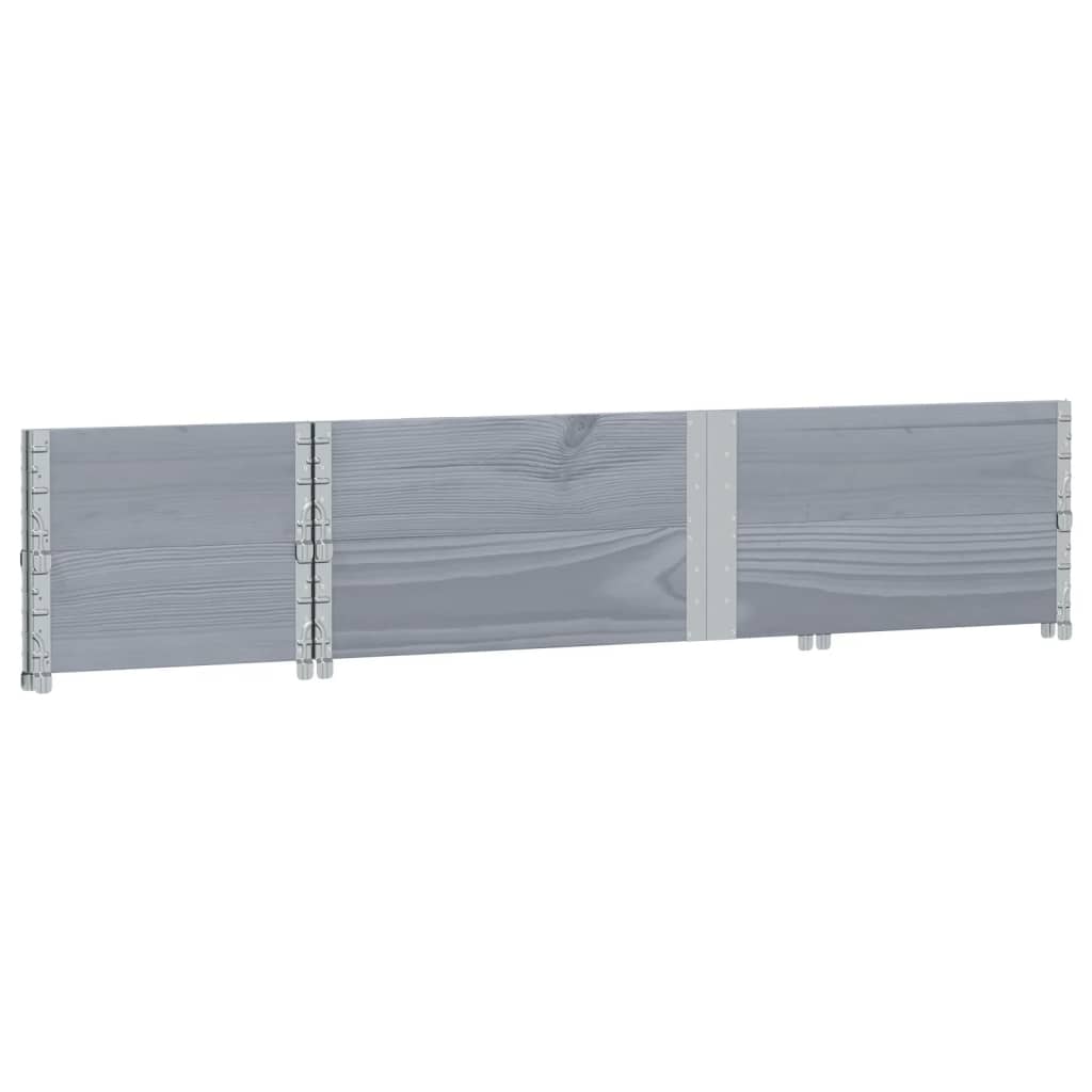Kuormalavan Reunukset 2 Kpl Harmaa 150X50 Cm Täysi Mänty