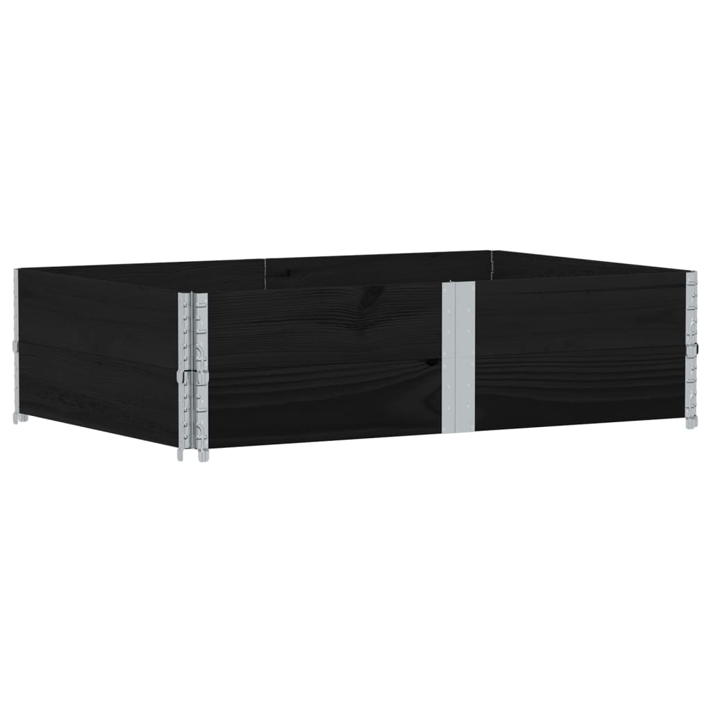 Kuormalavan Reunukset 2 Kpl Musta 150X100 Cm Täysi Mänty
