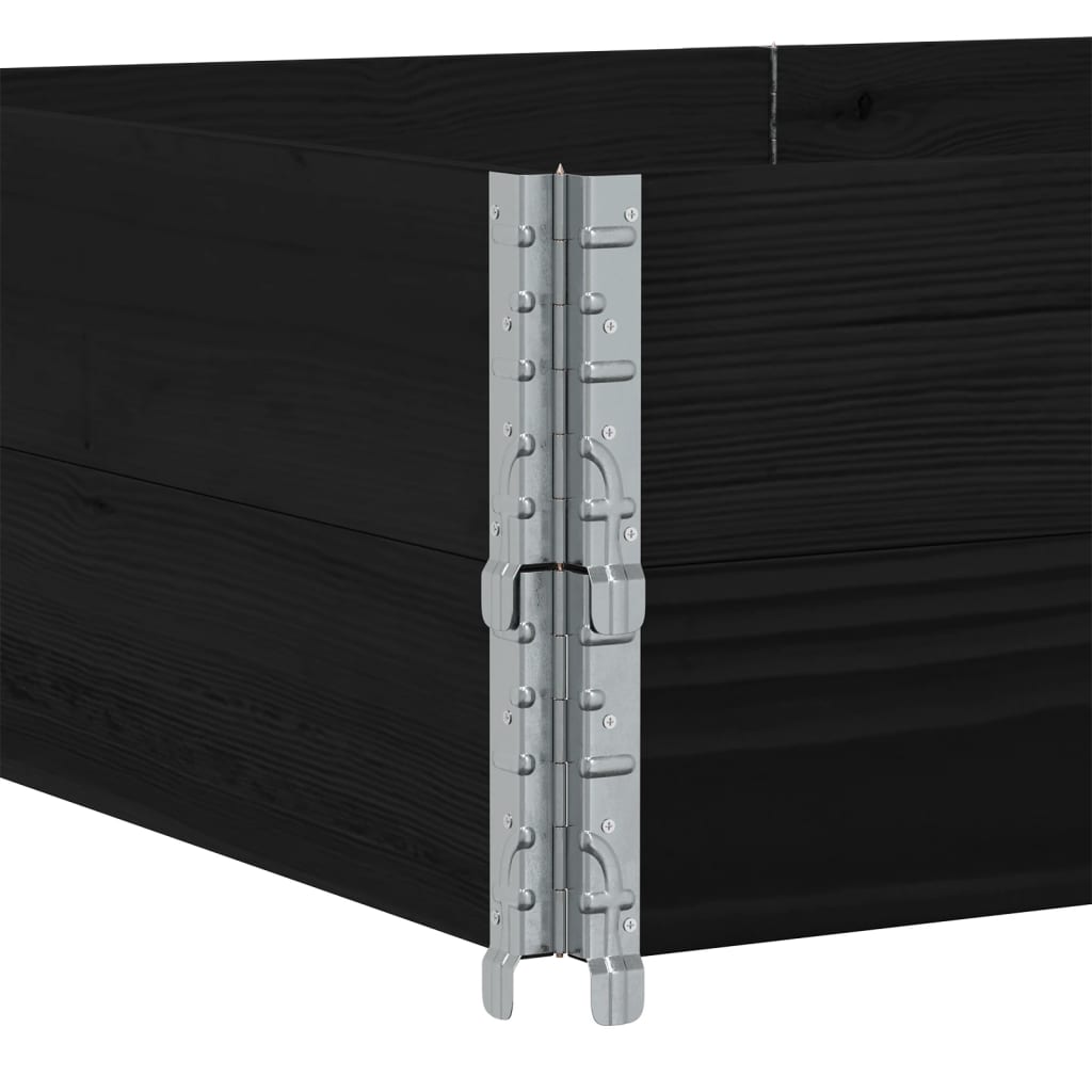 Kuormalavan Reunukset 2 Kpl Musta 150X100 Cm Täysi Mänty