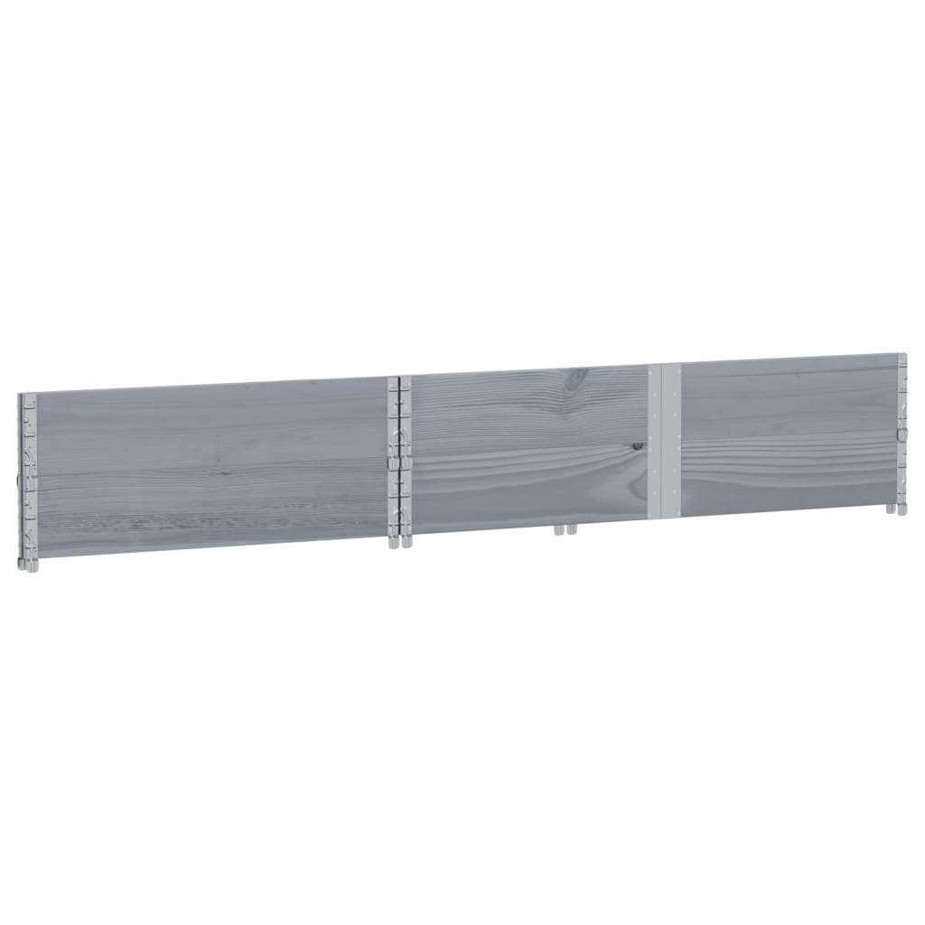 Kuormalavan Reunukset 2 Kpl Harmaa 150X100 Cm Täysi Mänty