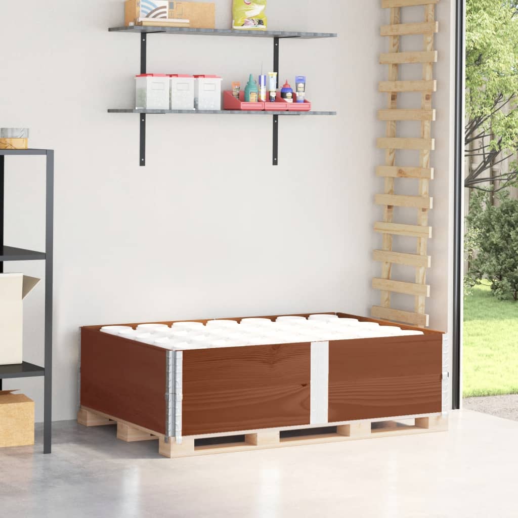 Kuormalavan Reunukset 2 Kpl Ruskea 150X100 Cm Täysi Mänty