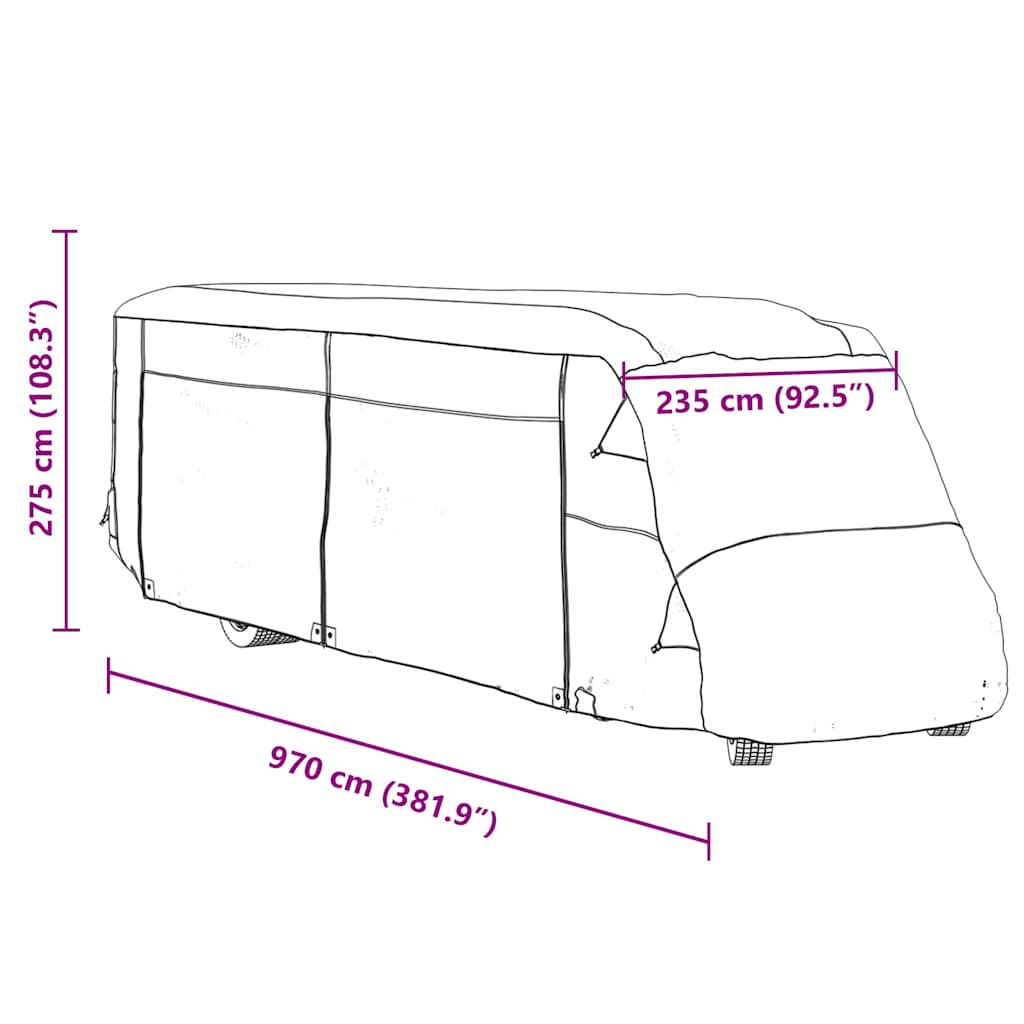 Asuntoauton Päälliset Harmaa 970X235X275 Cm Kuitukangas