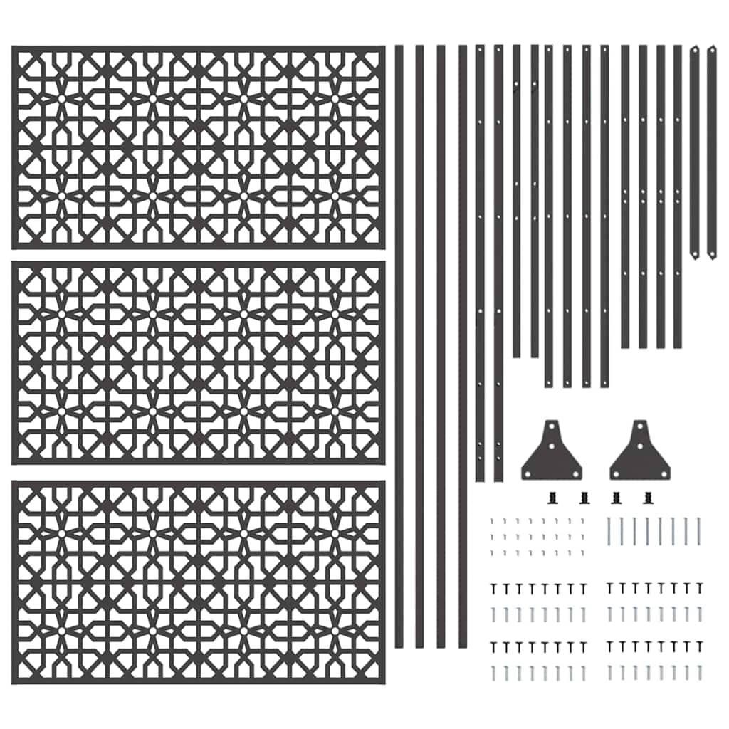 Yksityisyysnäyttö 100 X 50 X 180 Cm Teräs Musta