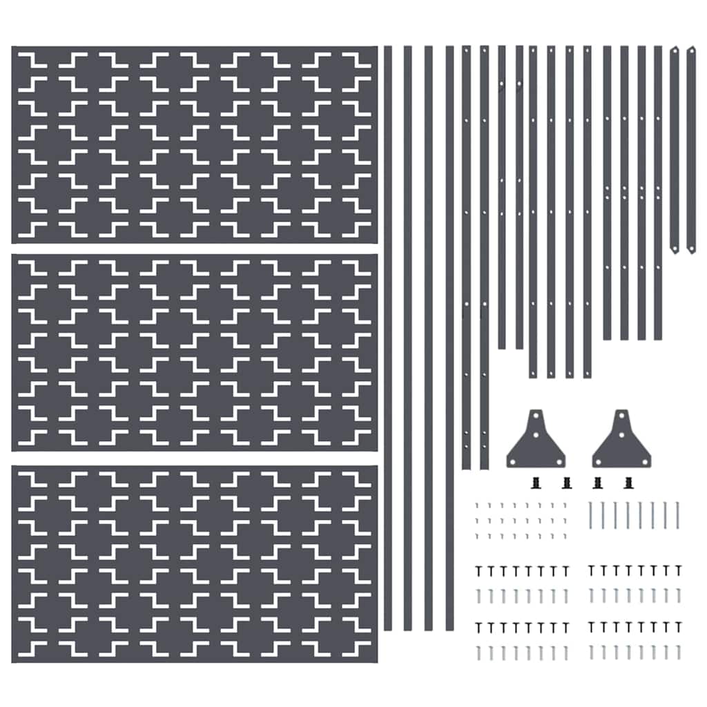 Yksityisyysnäyttö 100 X 50 X 180 Cm Teräs Antrasiitti
