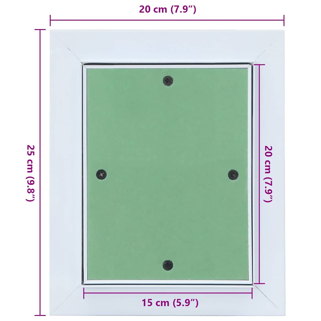 Access Panel Vihreä Ja Hopea 20 X 25 Cm Alumiini Ja Kipsilevy
