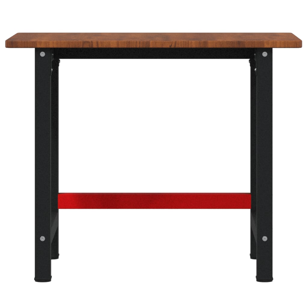 Työpenkki Tummanruskea 100X60X81,5 Cm Täysi Tammi Suorakaide