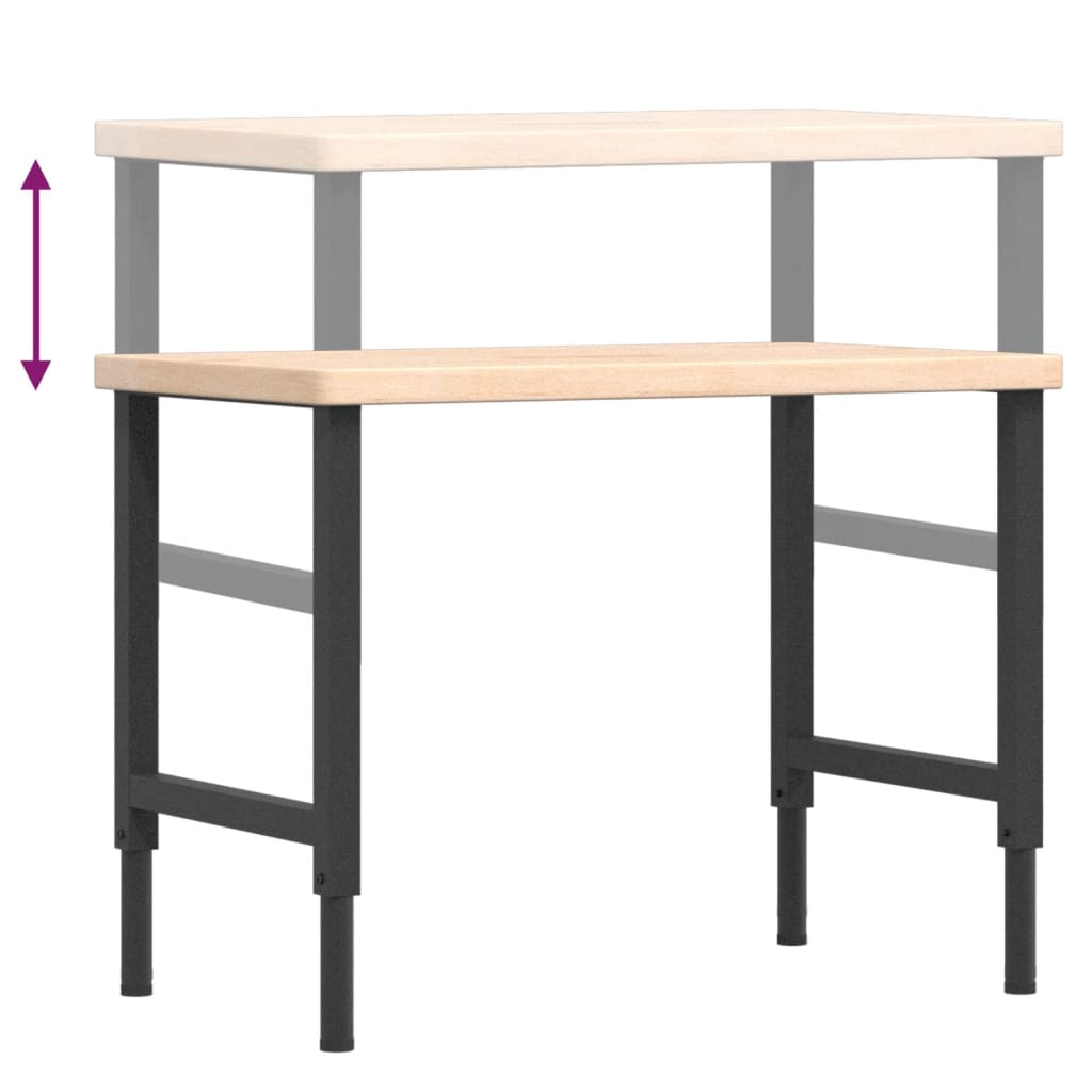 Työpenkki 100X60X(73-99,5) Cm Täysi Tammi Suorakaide