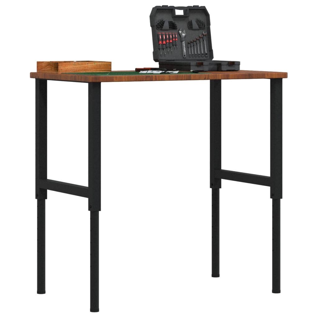 Työpenkki T.ruskea 100X60X(71,5-98) Cm Täysi Tammi Suorakaide