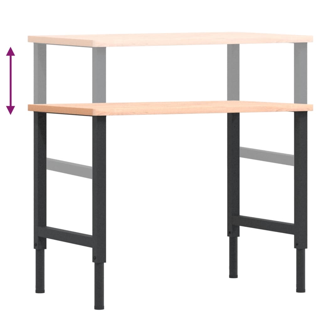 Työpenkki 100X60X(71,5-98) Cm Täysi Pyökki Suorakaide