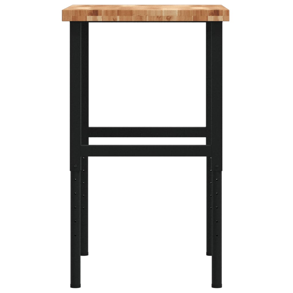 Työpenkki 80X60X(73-99,5) Cm Täysi Akasiapuu Suorakaide