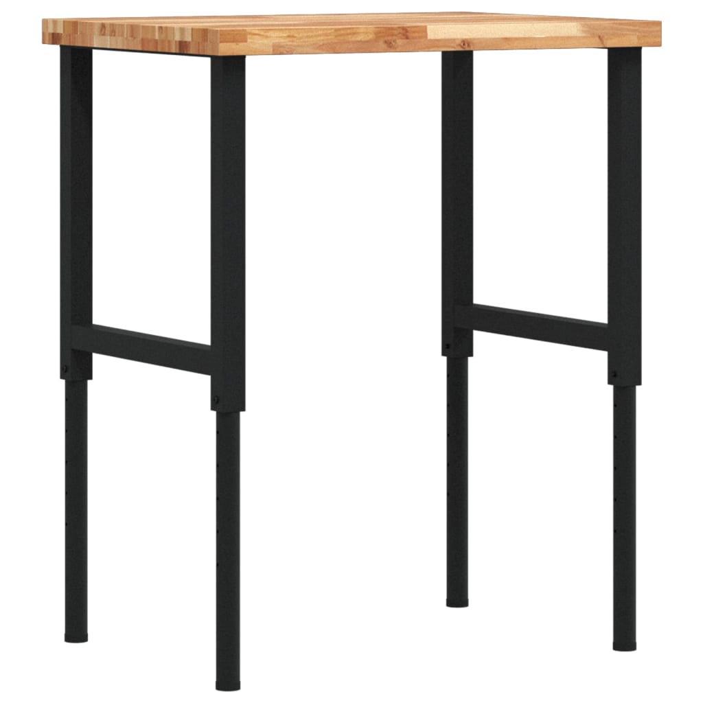 Työpenkki 80X60X(73-99,5) Cm Täysi Akasiapuu Suorakaide