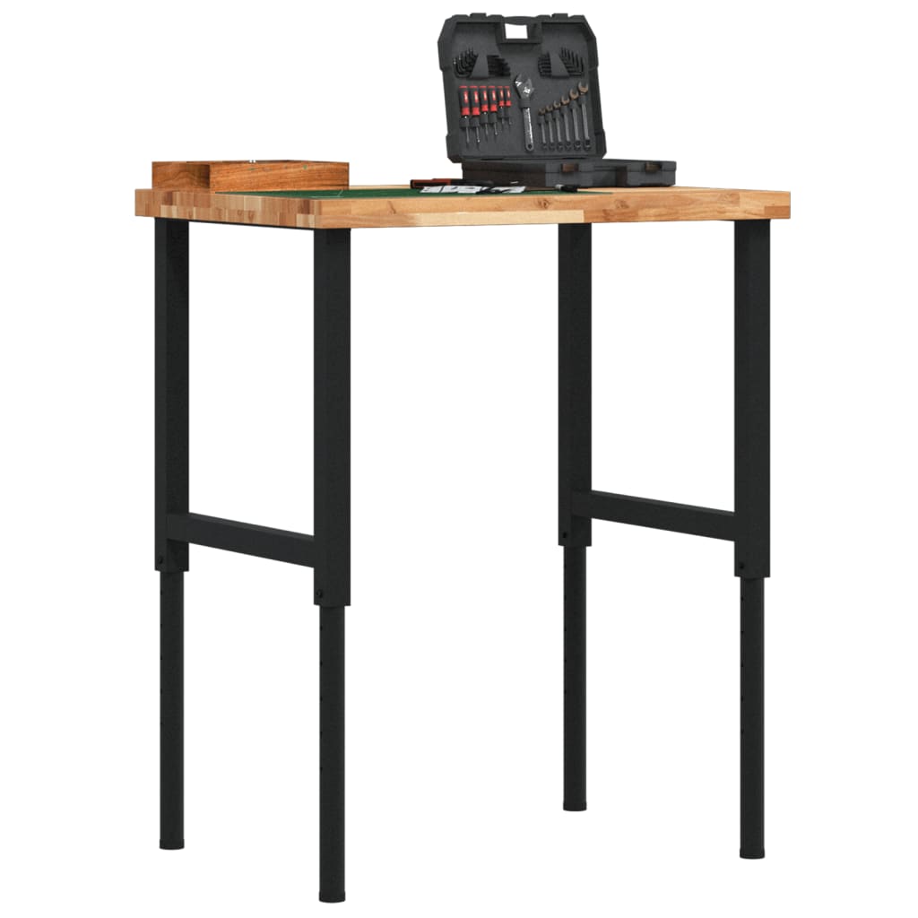 Työpenkki 80X60X(73-99,5) Cm Täysi Akasiapuu Suorakaide