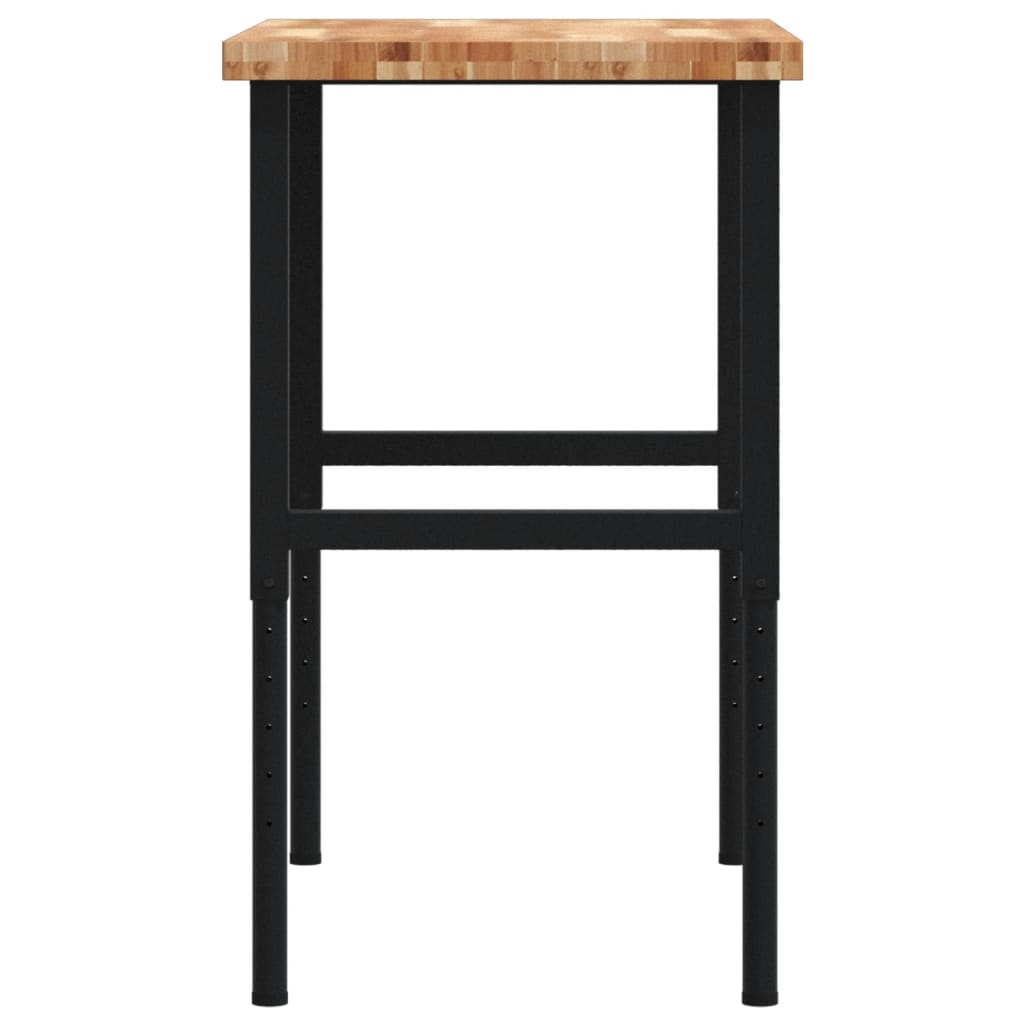 Työpenkki 100X60X(73-99,5) Cm Täysi Akasiapuu Suorakaide