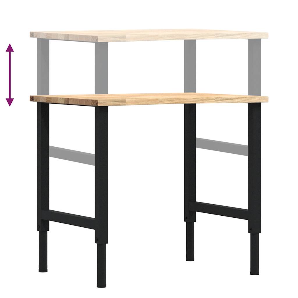 Työpöytä 80X60X(71,5-98) Cm Massiivipuutammea