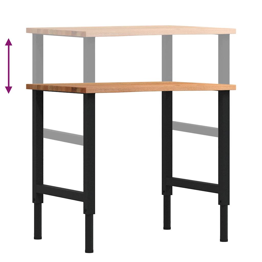 Työpöytä Vaaleanruskea 80X60X(71,5-98) Cm Massiivipuutammea