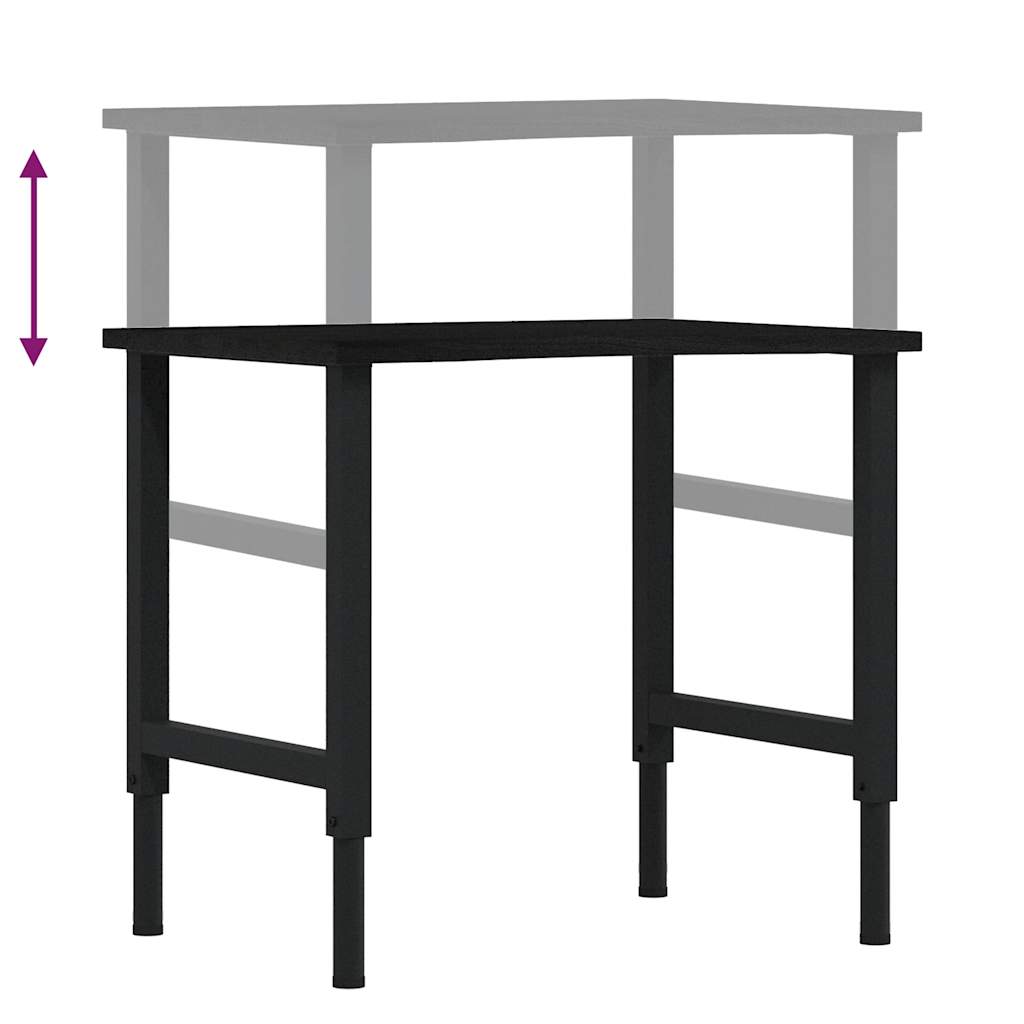 Työpöytä Tummanruskea 80X60X(71,5-98) Cm Massiivipuutammea