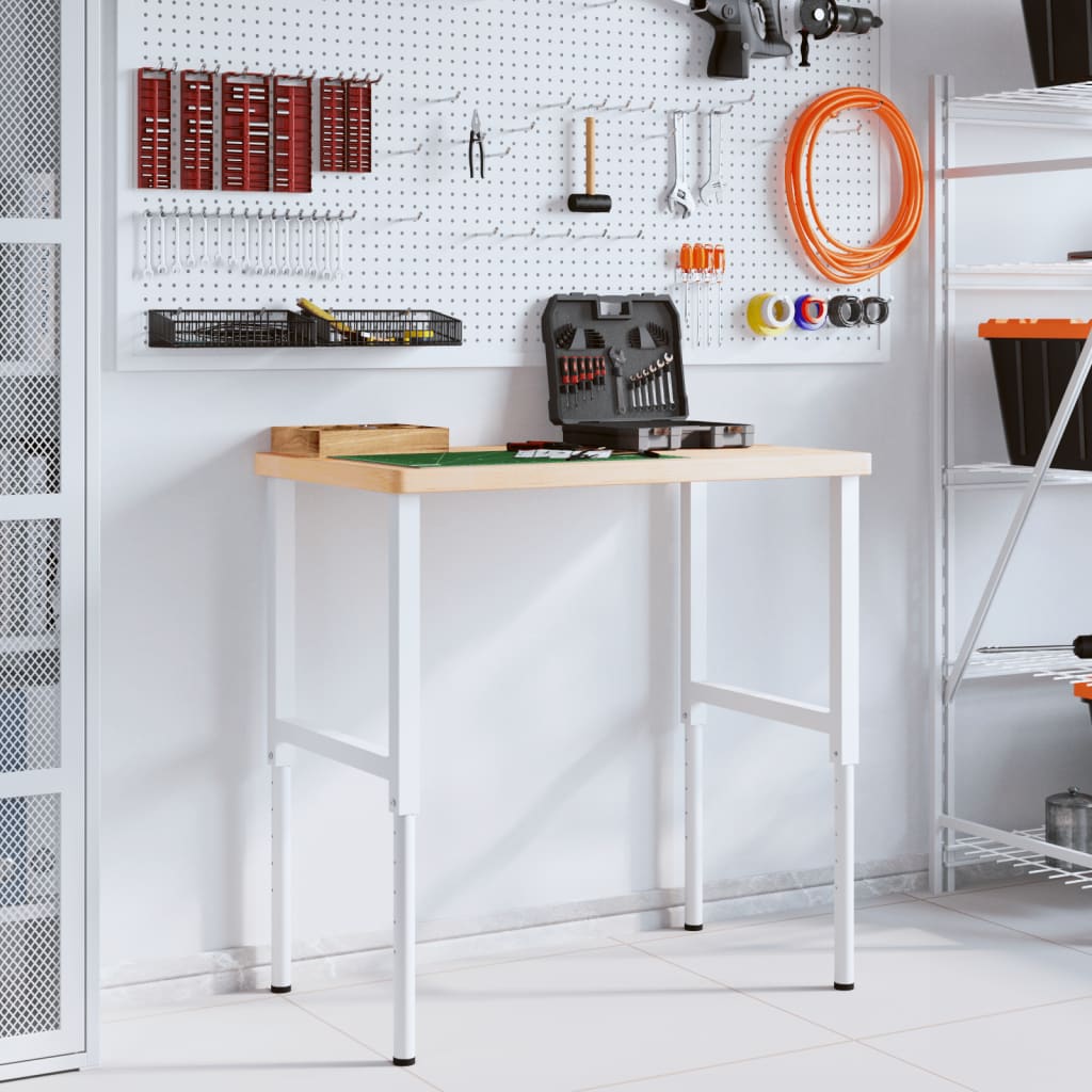 Työpenkki 100X60X(73-99,5) Cm Täysi Tammi Suorakaide
