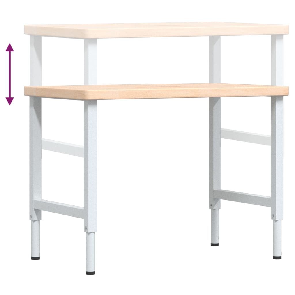 Työpenkki 100X60X(73-99,5) Cm Täysi Tammi Suorakaide