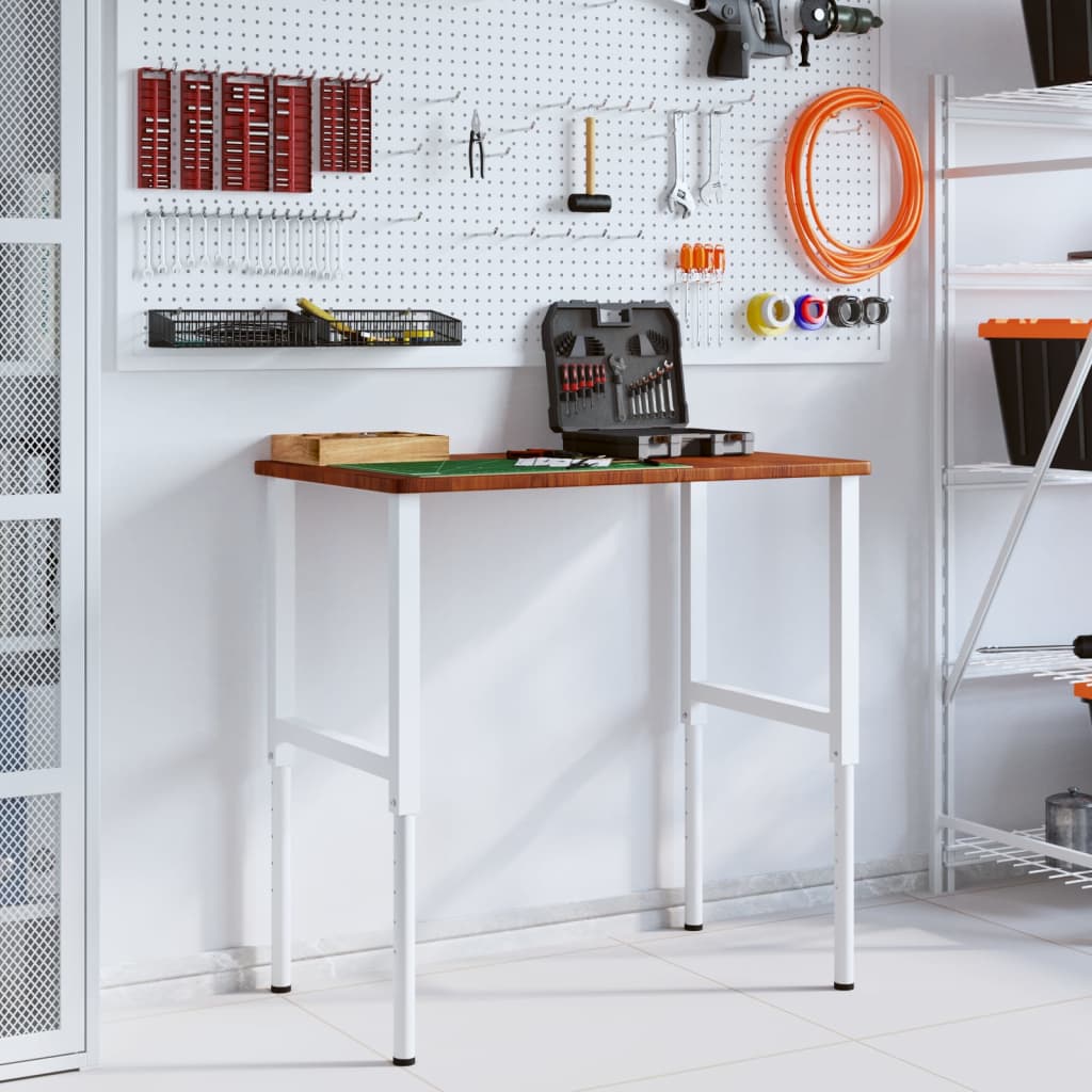 Työpenkki T.ruskea 100X60X(71,5-98) Cm Täysi Tammi Suorakaide