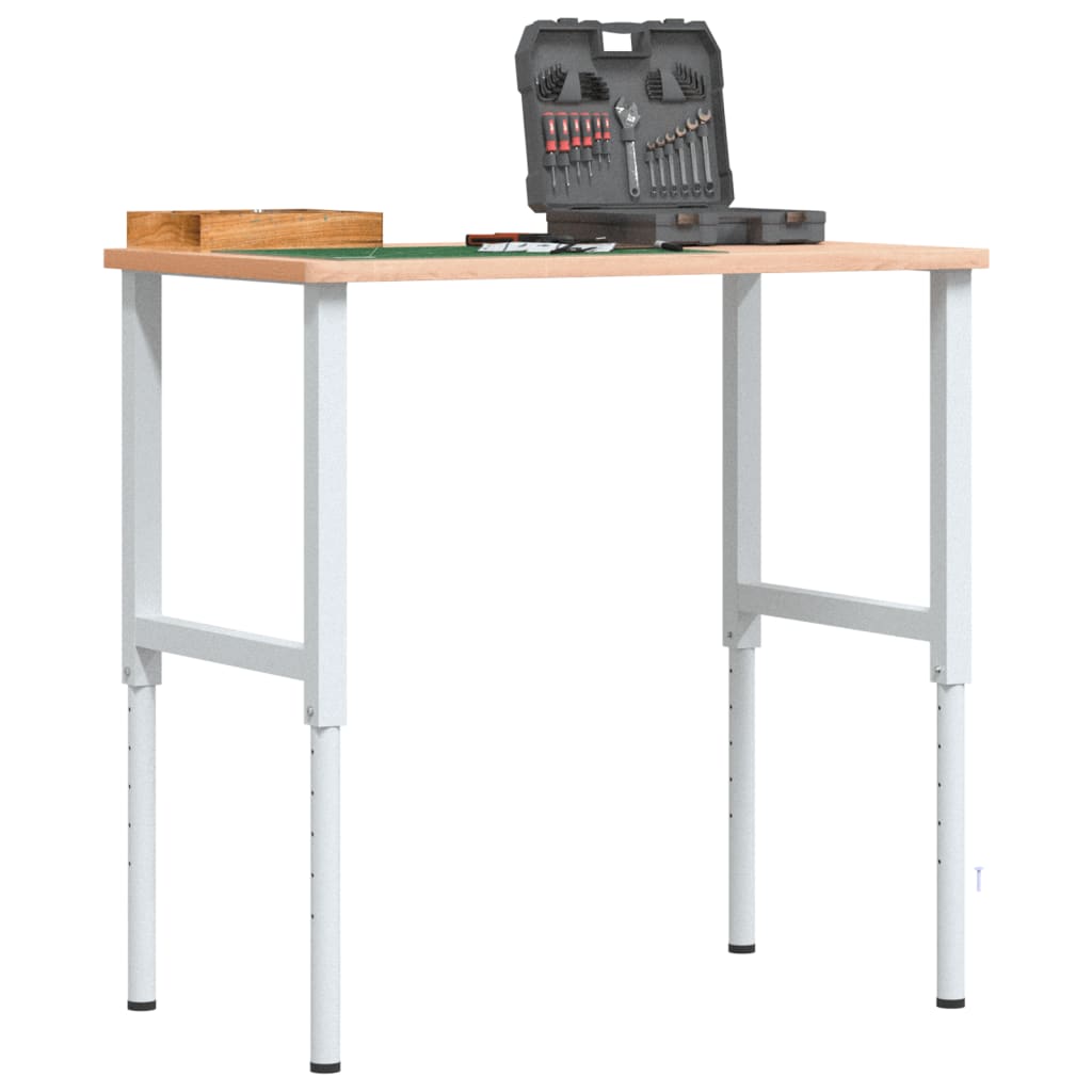 Työpenkki 100X60X(71,5-98) Cm Täysi Pyökki Suorakaide