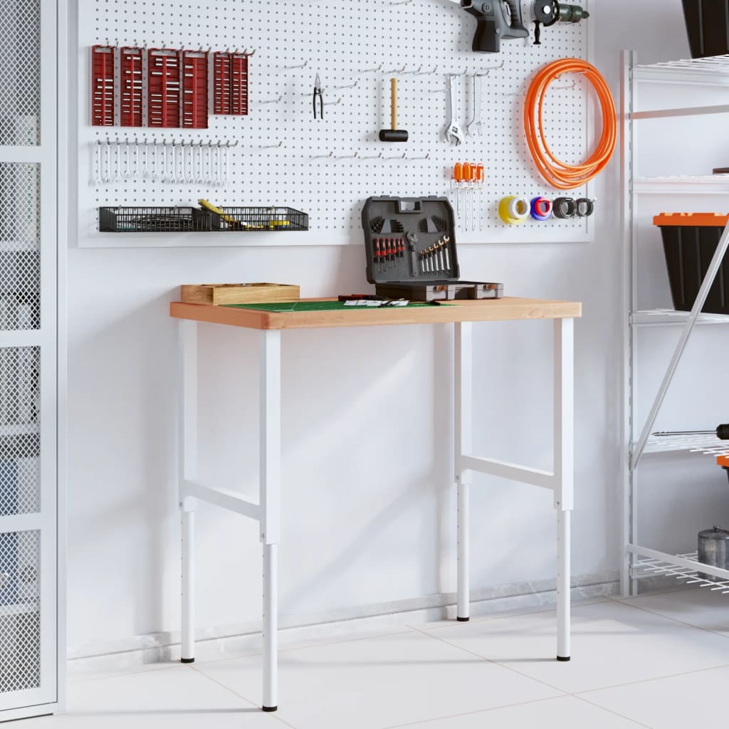 Työpenkki 100X60X(73-99,5) Cm Täysi Pyökki Suorakaide