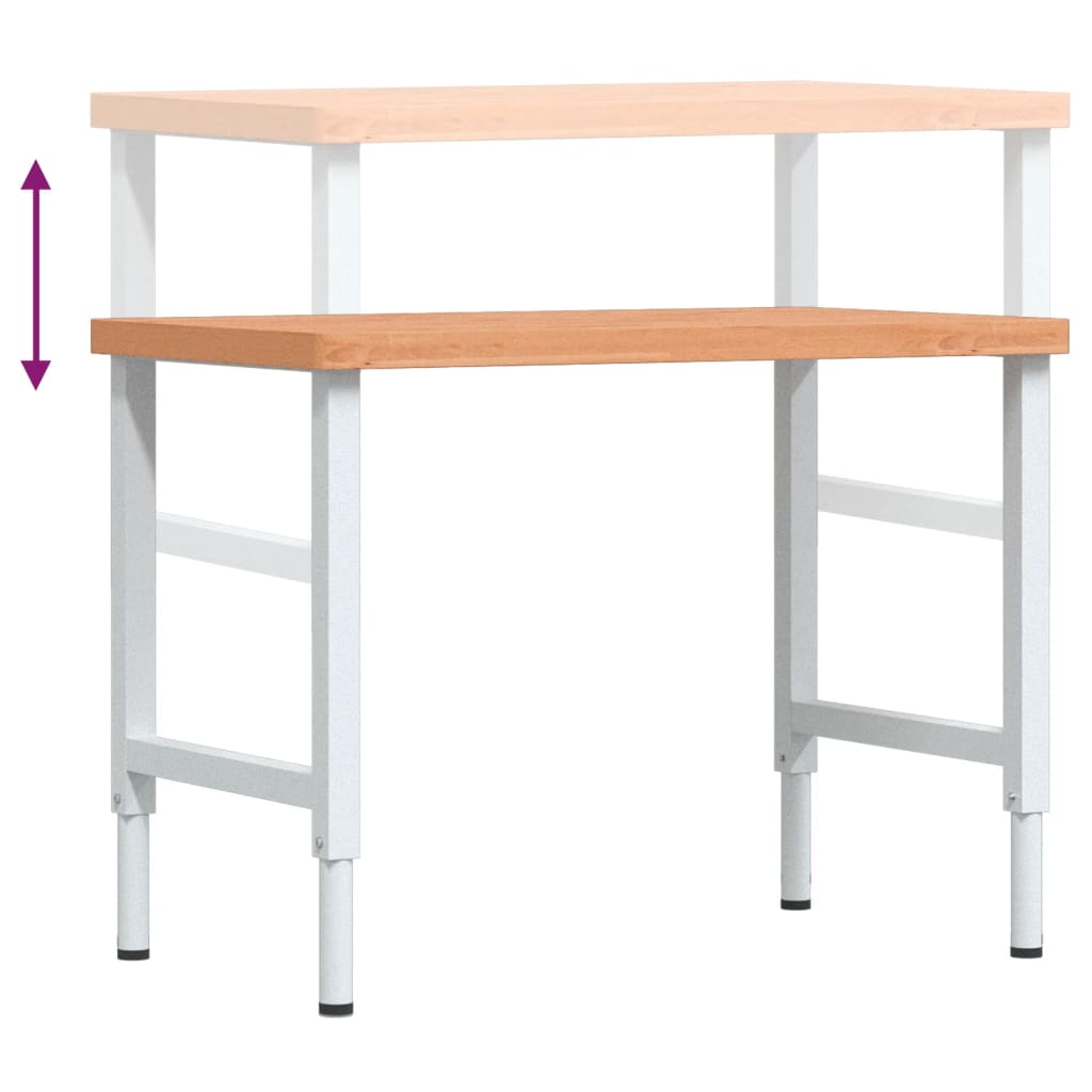 Työpenkki 100X60X(73-99,5) Cm Täysi Pyökki Suorakaide