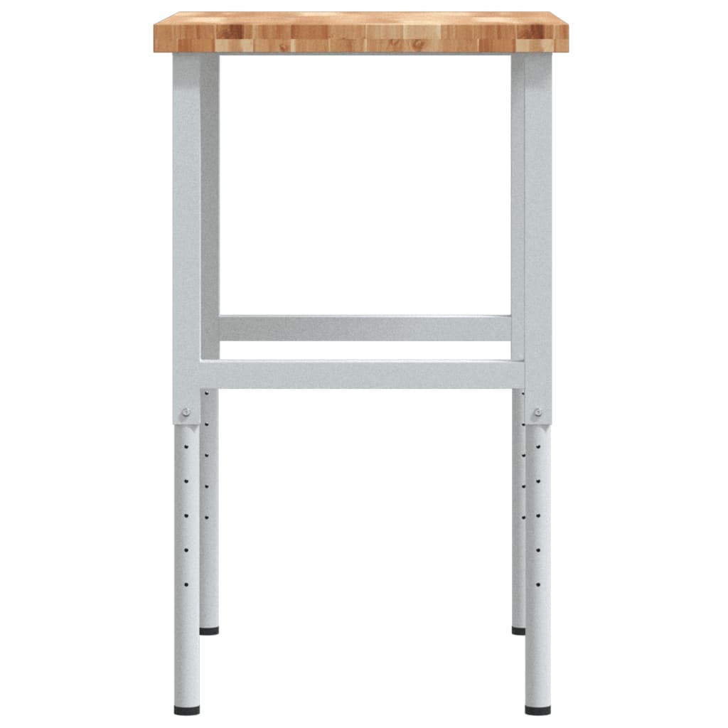 Työpenkki 80X60X(73-99,5) Cm Täysi Akasiapuu Suorakaide