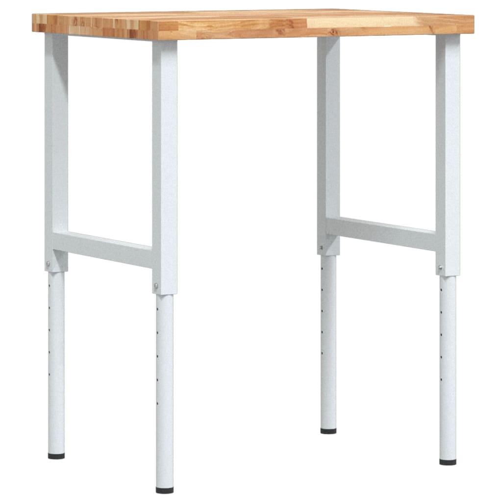 Työpenkki 80X60X(73-99,5) Cm Täysi Akasiapuu Suorakaide