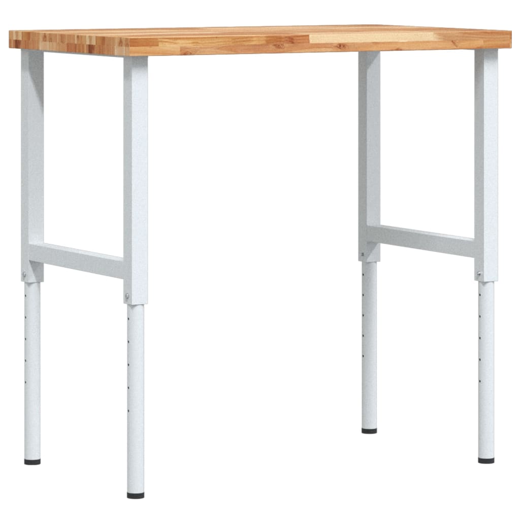 Työpenkki 100X60X(73-99,5) Cm Täysi Akasiapuu Suorakaide
