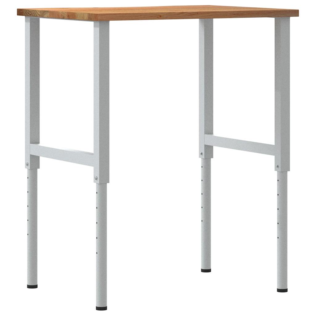 Työpöytä Vaaleanruskea 80X60X(71,5-98) Cm Massiivipuutammea