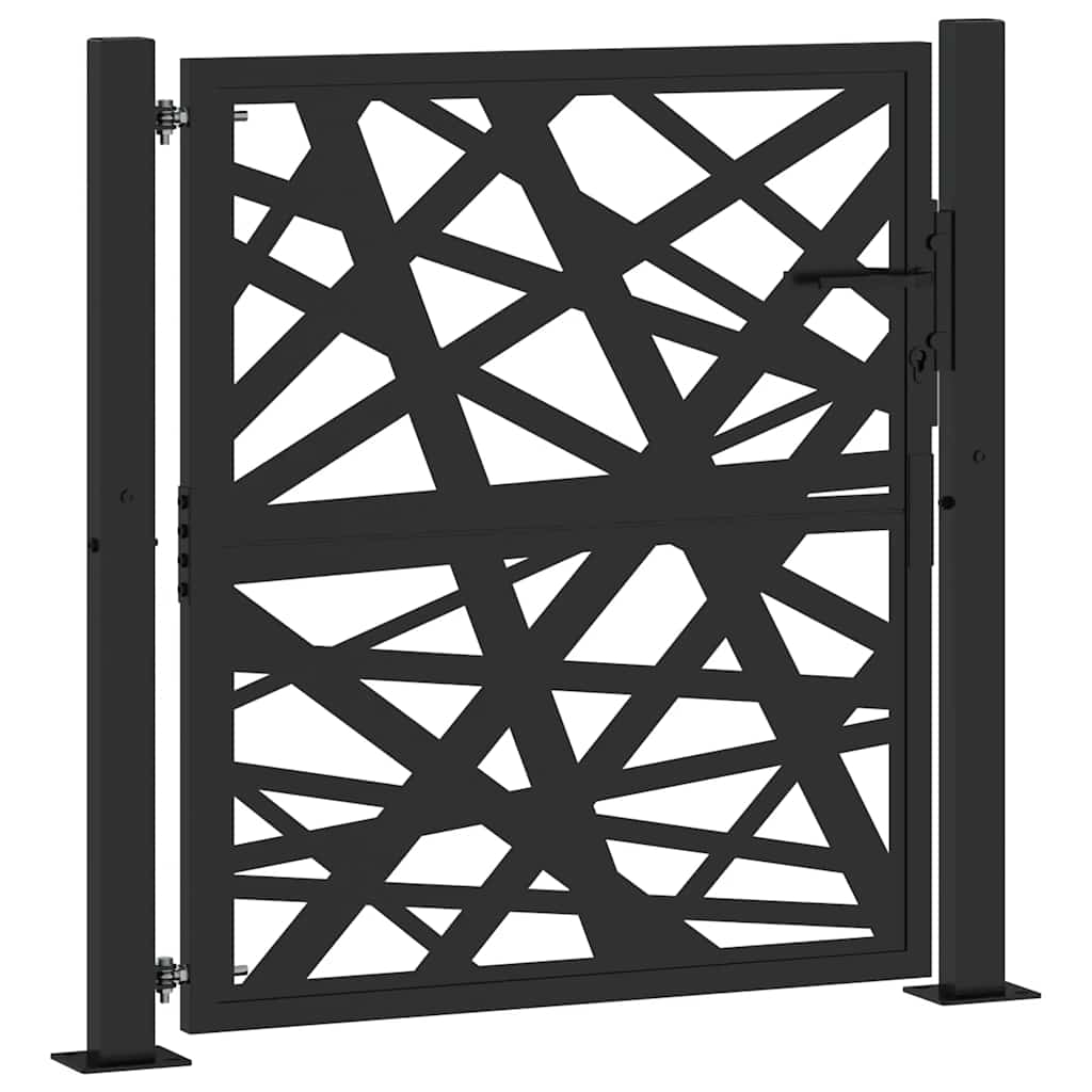 Puutarhanportti Musta 100X100 Cm Teräs Valodesign