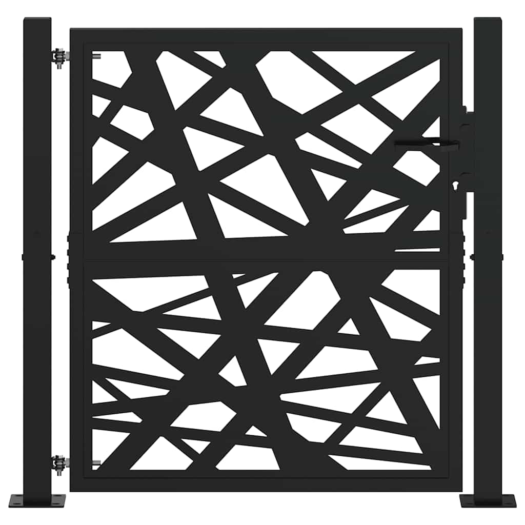 Puutarhanportti Musta 100X100 Cm Teräs Valodesign