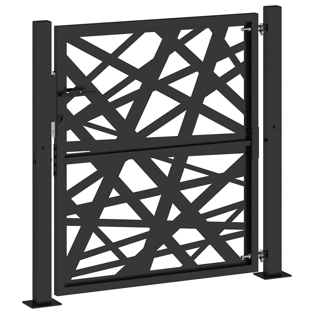 Puutarhanportti Musta 100X100 Cm Teräs Valodesign