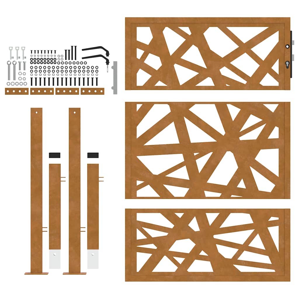 Puutarhan Portti 100X125 Cm Säänkestävä Teräs Valodesign