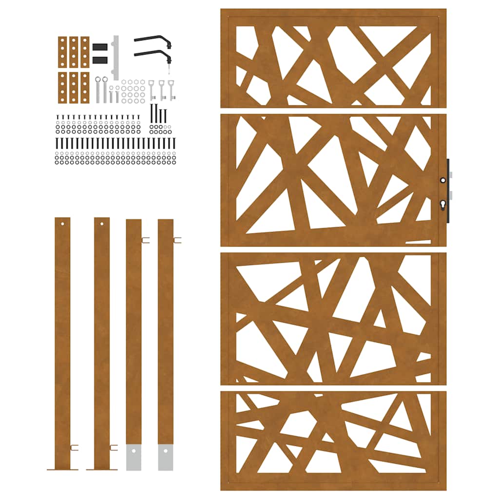 Puutarhan Portti 100X175 Cm Säänkestävä Teräs Valodesign