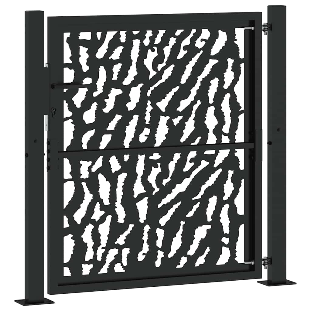 Puutarhan Portti Musta 100X100 Cm Teräsjälkikuvio