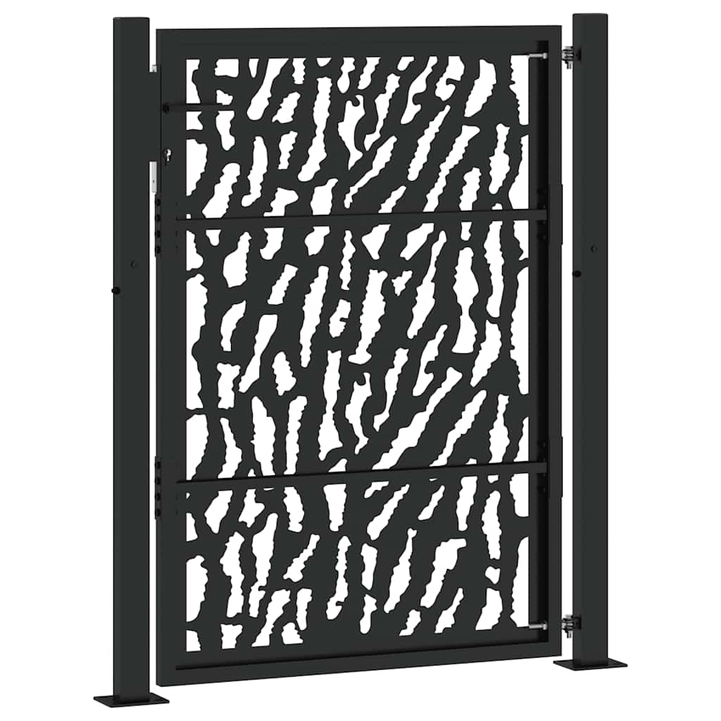 Puutarhan Portti Musta 100X125 Cm Teräsjälkikuvio