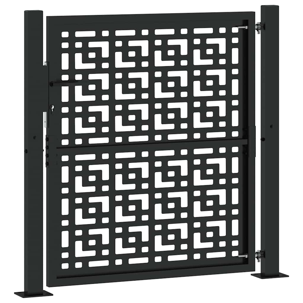 Puutarhanportti Musta 100X100 Cm Teräs Ristikuvio