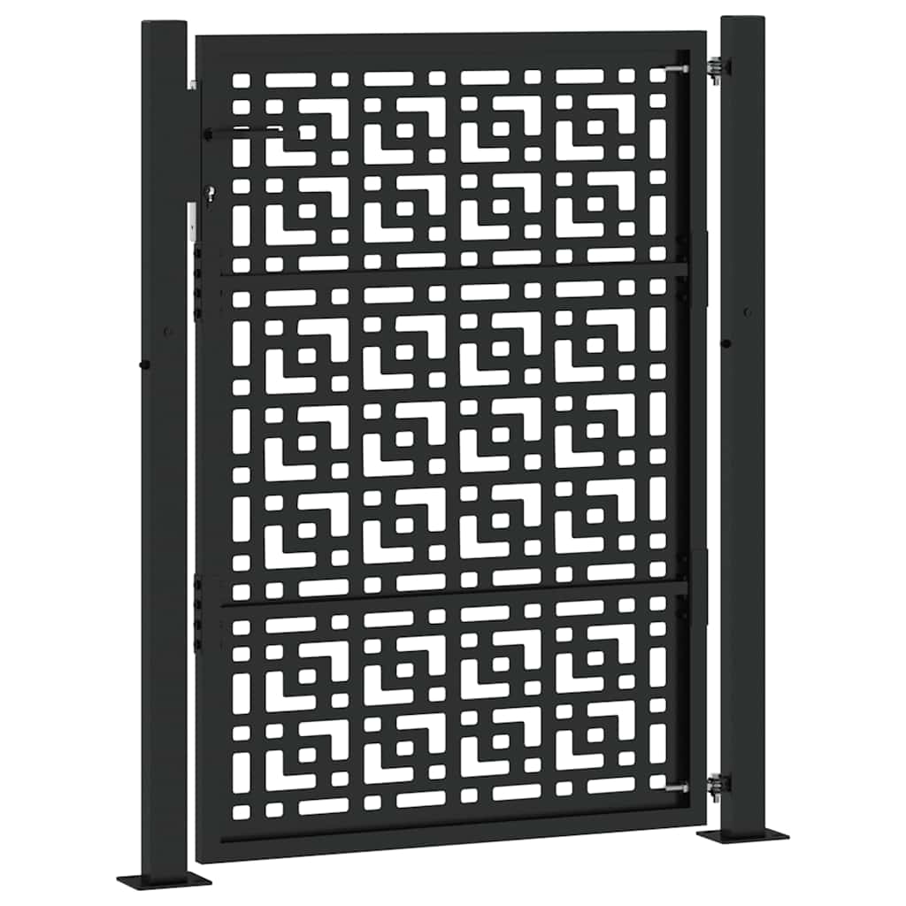 Puutarhanportti Musta 100X125 Cm Teräs Ristikuvio