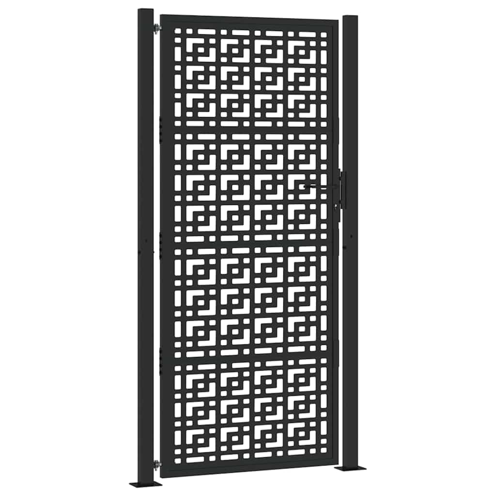 Puutarhanportti Musta 100X200 Cm Teräs Ristikuvio