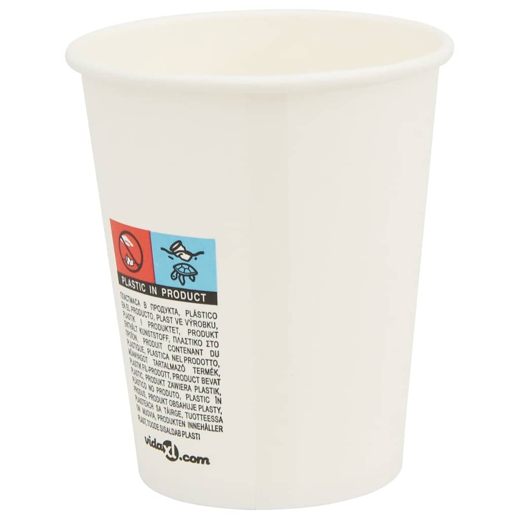 Paperiset Kahvikupit 1000 Kpl 8Oz 200Ml Valkoinen