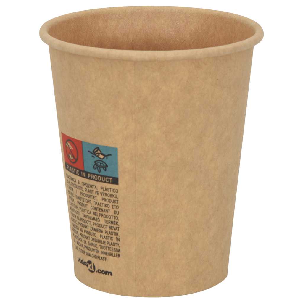 Paperiset Kahvikupit 1000 Kpl 8Oz 200Ml Ruskea