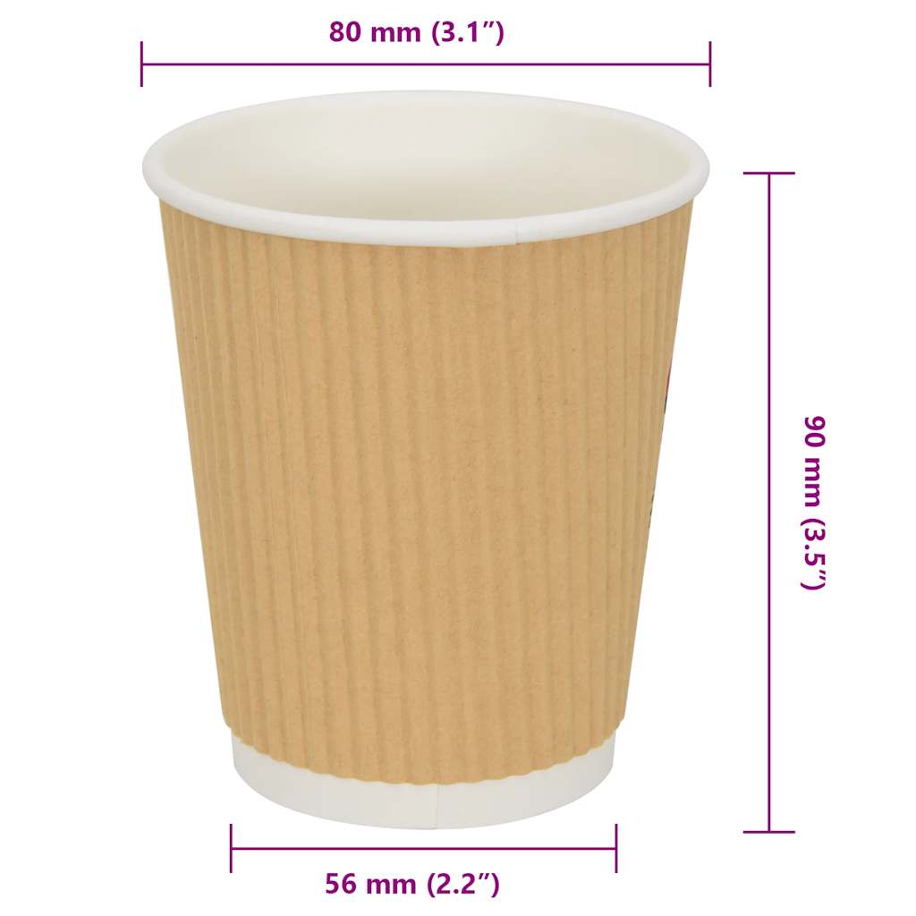 Paperiset Kahvikupit 500 Kpl 8Oz 200 Ml Ruskea