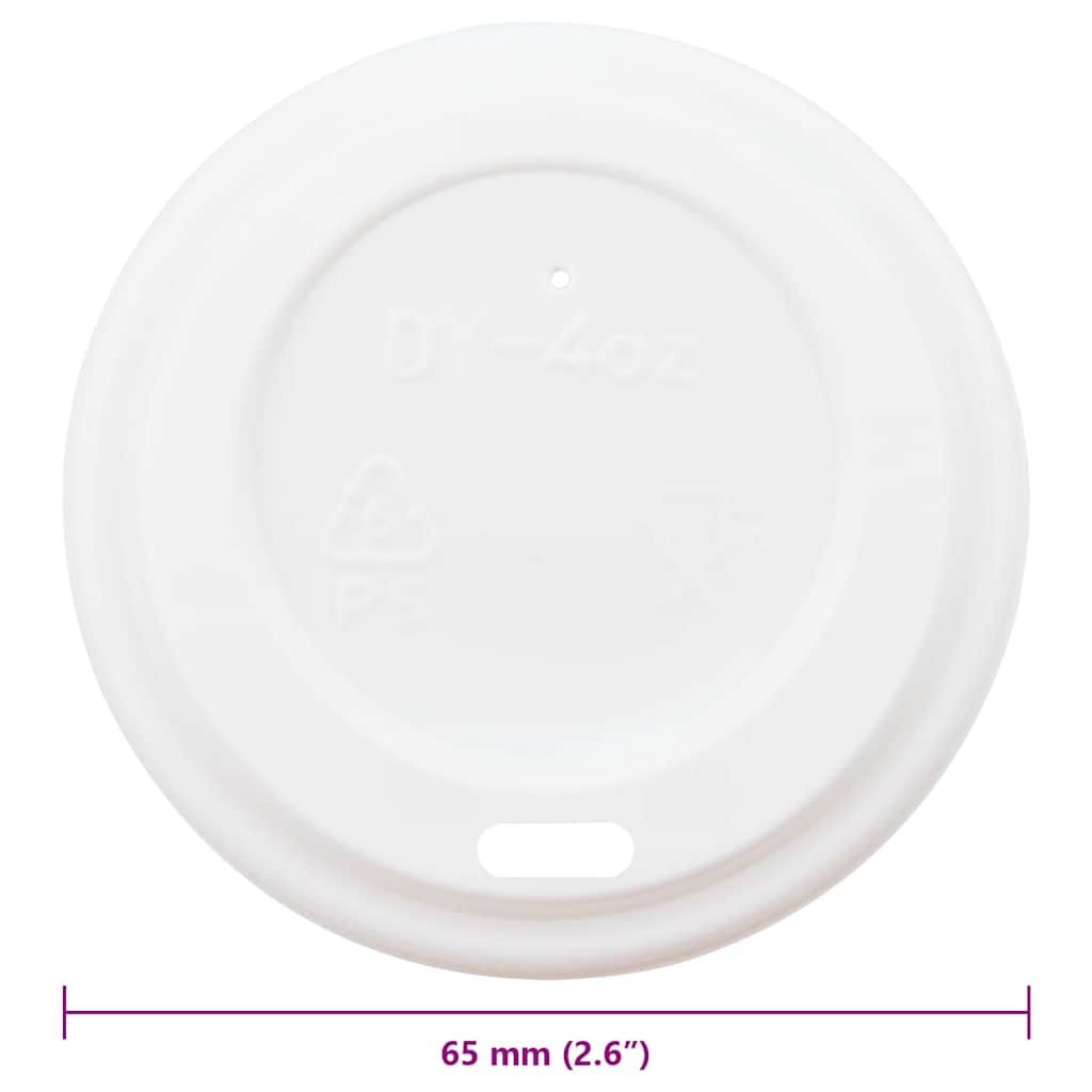 Paperi Kahvikuppi Kannet Ø60 Mm 4Oz 1000 Kpl Valkoinen Muovi